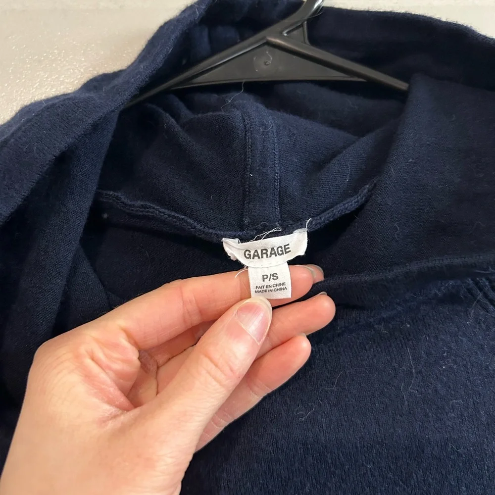 Garage Dark Blue Women's Hooded Sweater - Picture 3 of 4